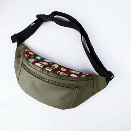 Зеленая бананка с совами TWINSSTORE Б22