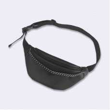 Черная кожаная бананка с цепочкой TWINSSTORE Б59