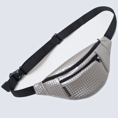 Срібна шкіряна бананка relief TWINSSTORE Б204