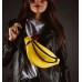 Жовта шкіряна бананка з ланцюжком TWINSSTORE Б210