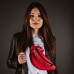 Червона шкіряна бананка з ланцюжком TWINSSTORE Б211
