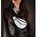 Біла шкіряна бананка з ланцюжком TWINSSTORE Б212
