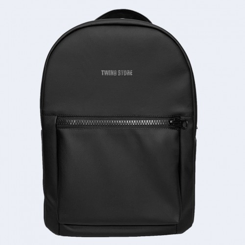 Чорний шкіряний рюкзак Medium TWINSSTORE Р87