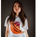 Помаранчева шкіряна бананка з ланцюжком TWINSSTORE Б209