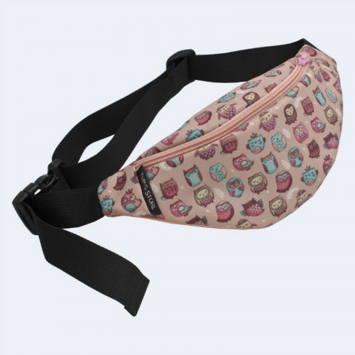 Дитяча персикова бананка з совами TWINSSTORE БД105