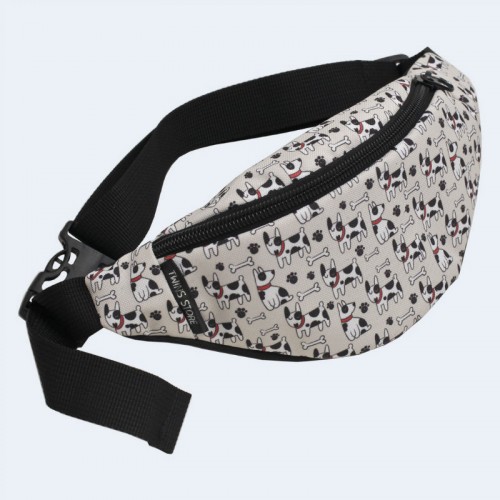 Дитяча бежева бананка з собачками TWINSSTORE БД171