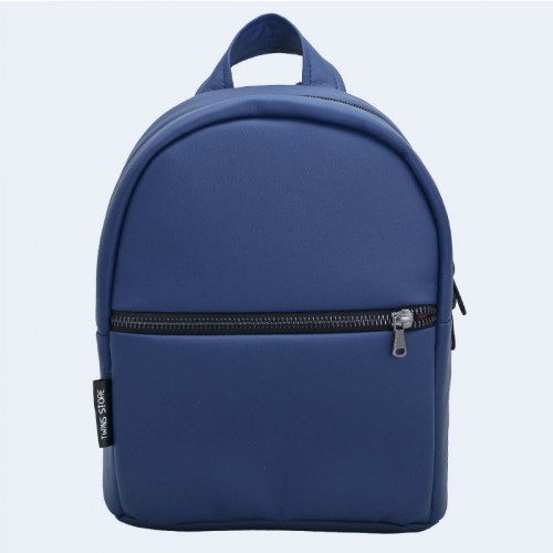 Синій шкіряний рюкзак small TWINSSTORE Р59