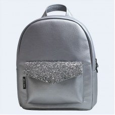 Серебряный кожаный рюкзак silver TWINSSTORE Р80