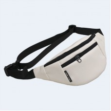 Белая кожаная бананка TWINSSTORE Б124