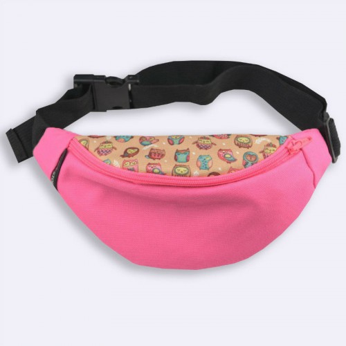 Розовая детская бананка с совами TWINSSTORE БД132