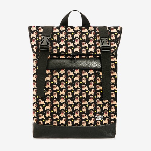Рюкзак Rolltop medium Pug Р109 черный