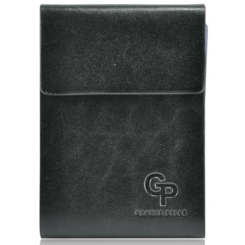 Визитница кожаная 24 Grande Pelle Vertikal черная