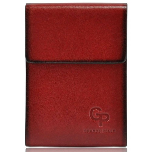Шкіряна візитниця 24 Grande Pelle Vertikal червона