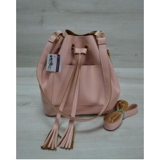 Молодіжна сумка Welassie з еко-шкіри Люверс пудрового кольору 23106