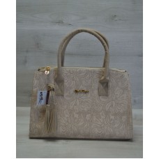 Молодіжна жіноча сумка Welassie Пензлик бежеві мережива 52017