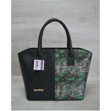 Классическая женская сумка Welassie «Две змейки» зеленая, зеленая змея 11503 Welassie 11503