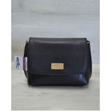 Маленький універсальний жіночий клатч Welassie чорний крокодил з гладким чорним 60511