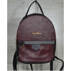 Рюкзак Welassie среднего размера черный с вставкой бордовой змеей 43604 Welassie 43604