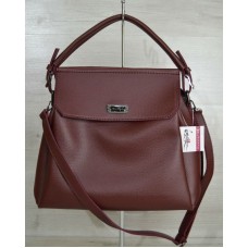 Сумка Welassie на три відділення бордового кольору (нікель) 54027