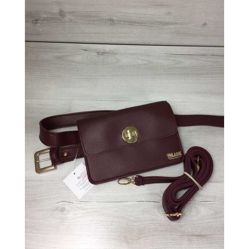 Женская сумка на пояс-клатч Welassie Арья бордового цвета 60407 Welassie 60407