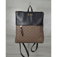 Рюкзак молодіжний Welassie чорного кольору з кавовими кубиками 43001