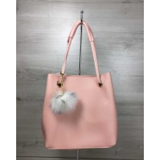 2в1 Молодіжна жіноча сумка Welassie Пушок пудрового кольору 55030