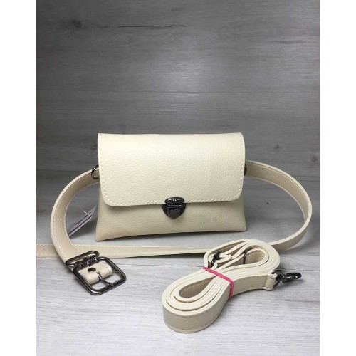 Женская сумка на пояс-клатч Welassie Белла бежевого цвета 60609