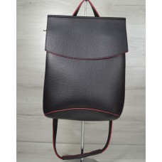 Молодежный сумка-рюкзак Welassie черного с красным цвета 44206 Welassie 44206