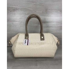 Класична жіноча сумка Welassie Олівія бежева рептилія 31908