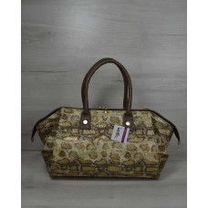 Класична жіноча сумка Welassie Олівія золота змія 31907