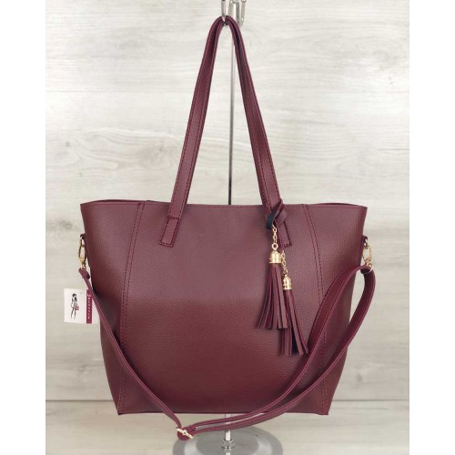 Сумка пензлик бордо кольору 54347