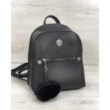 Молодіжний рюкзак Бонні з пушком чорного кольору 44404