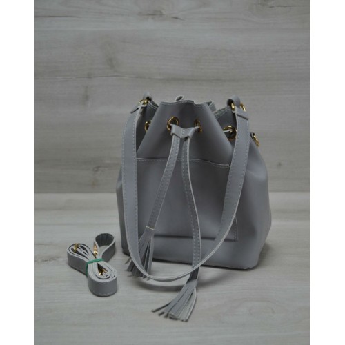 Молодежная сумка Welassie из эко-кожи Люверс серого цвета 23101 Welassie 23101