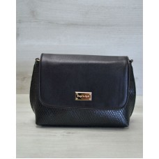 Маленький універсальний жіночий клатч Welassie зелена змія з гладким чорним 60510