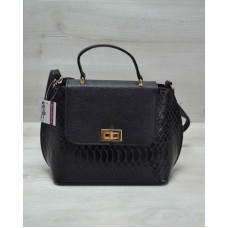 Молодіжна жіноча сумка-клатч Welassie чорна кобра 61409