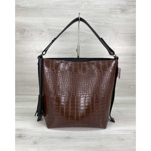 Жіноча сумка «Шеррі» коричнева Welassie 59003