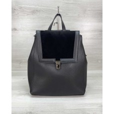 Сумка рюкзак «Луї» з замшем чорний Welassie 46424