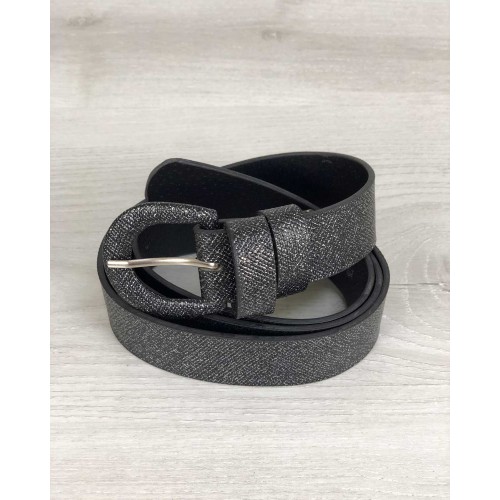 Ремень черный блеск Welassie 70201