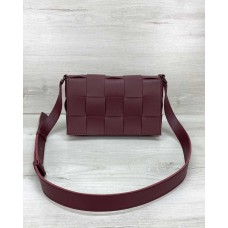 Жіноча сумка Bottega плетені бордова Welassie 62607