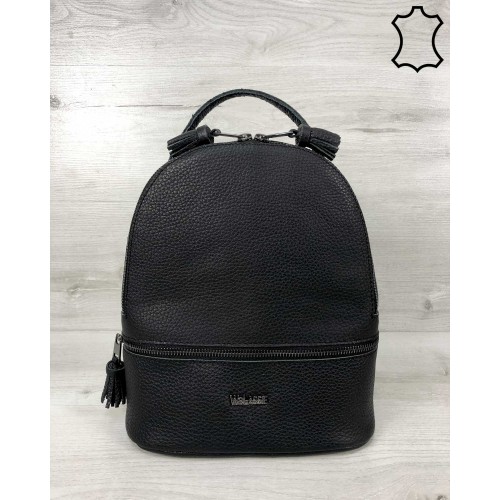 Кожаная сумка рюкзак «Rashel» черный Welassie K4014