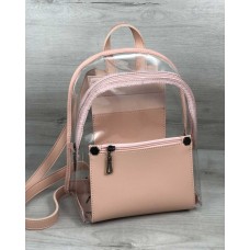 Рюкзак «Бонні» прозорий силіконовий (пудра) Welassie 44420
