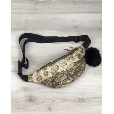 Жіноча сумка Бананка з пушком золота змія Welassie 60801