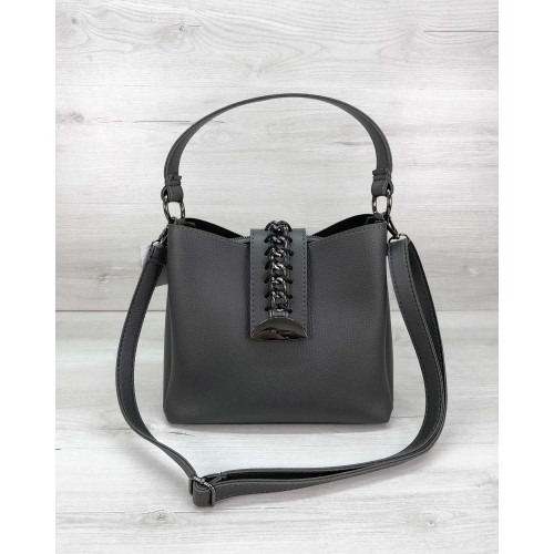 Женская сумка Сати серого цвета Welassie 57601