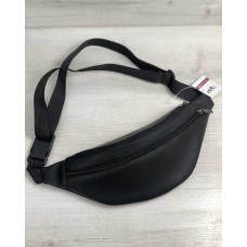 Бананка на два отделения черного цвета (никель) Welassie 60906