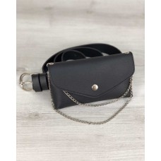 Жіноча сумка на пояс Айлін чорного кольору Welassie 99304