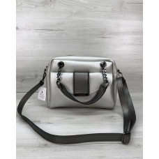 Стильная женская сумка Хлоя серебряного цвета Welassie 56631
