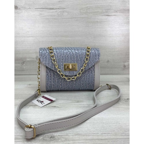 Сумка жіноча «Бэсс» сероголубая Welassie 61603