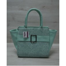 Молодежная женская сумка Welassie Ремень ментоловый крокодил с ментоловым гладким 52903 Welassie 52903