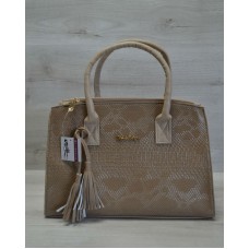 Молодіжна жіноча сумка Welassie Пензлик кавова рептилія 52012