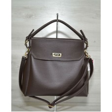 Сумка Welassie три відділення шоколадного кольору 54005